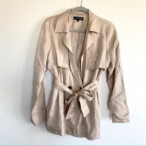 Catherine Malandrino Tan Tencel Trench Coat Jacket